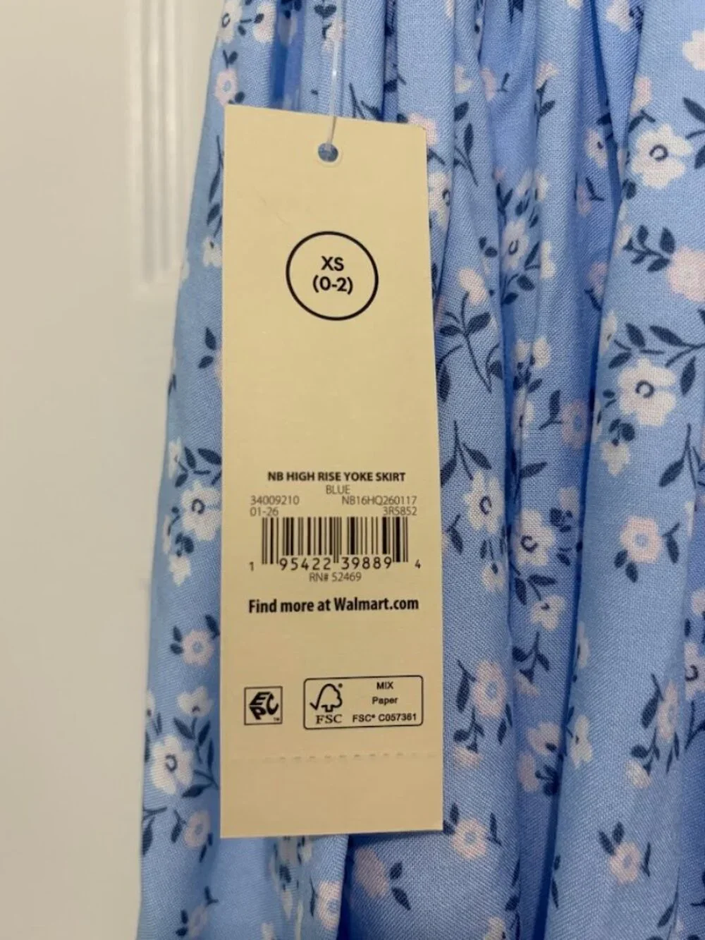 No Boundaries Cornflower Blue Floral Skort NWT - Women's XS